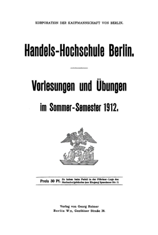 Cover image: Sommer-Semester 1912 1st edition 9783112674758