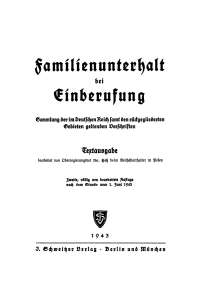 Cover image: Familienunterhalt bei Einberufung 2nd edition 9783112675298