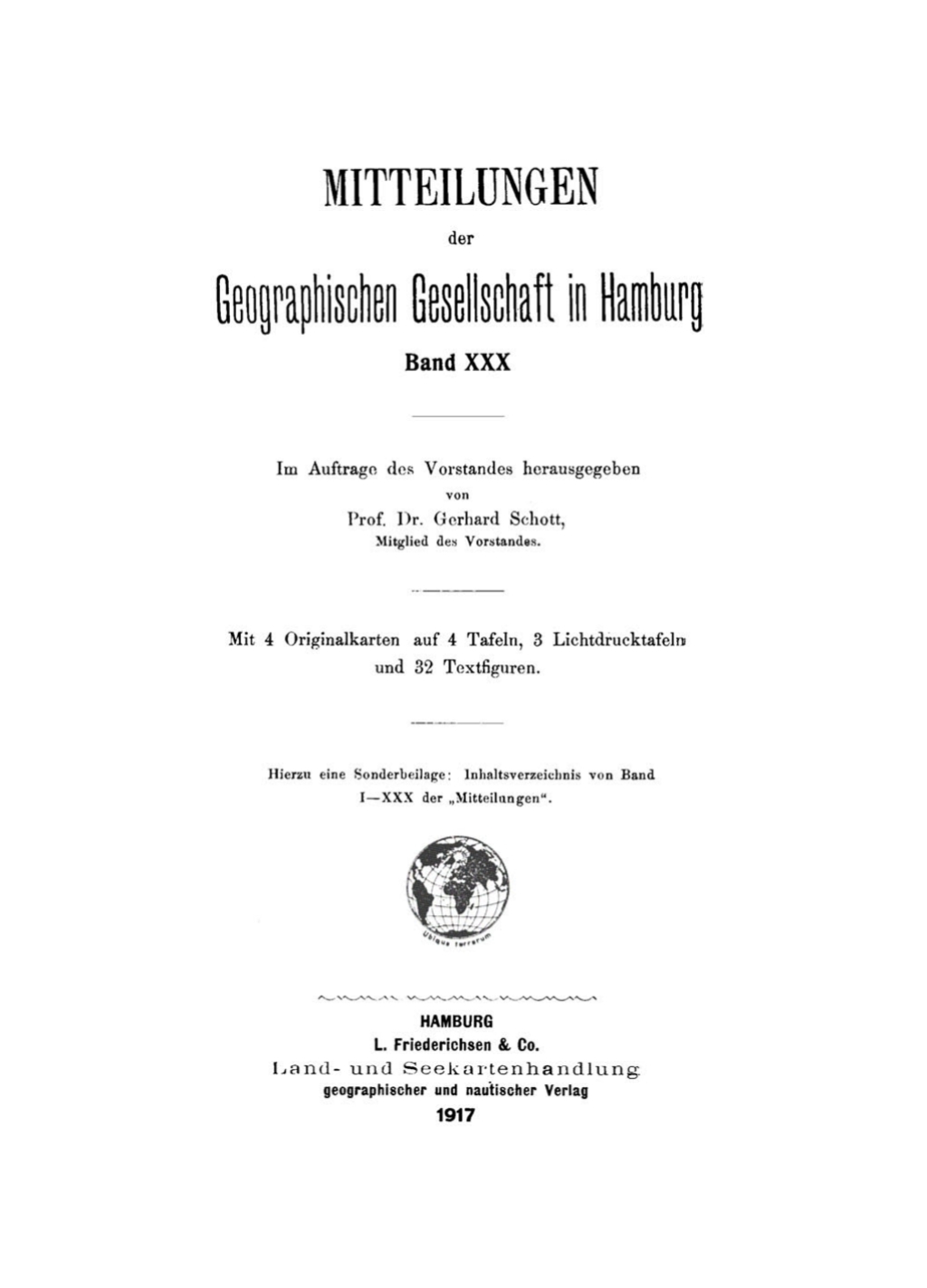 Mitteilungen der Geographischen Gesellschaft in Hamburg, Band 30 1st Edition