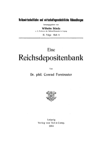 Cover image: Eine Reichsdepositenbank 1st edition 9783112675755