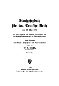 Cover image: Strafgesetzbuch für das Deutsche Reich vom 15. Mai 1871 1st edition 9783112676110