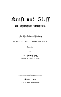 Immagine di copertina: Kraft und Stoff von physikalischem Standpunkte 1st edition 9783112676219