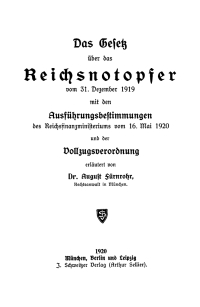 صورة الغلاف: Das Gesetz über das Reichsnotopfer vom 31. Dezember 1919 1st edition 9783112676394