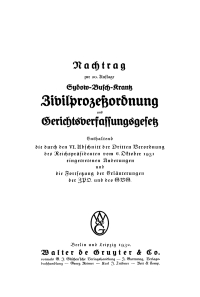 Titelbild: Nachtrag zur 20. Auflage Sydow-Busch-Krantz Zivilprozeßordnung und Gerichtsverfassungsgesetz 1st edition 9783112676530