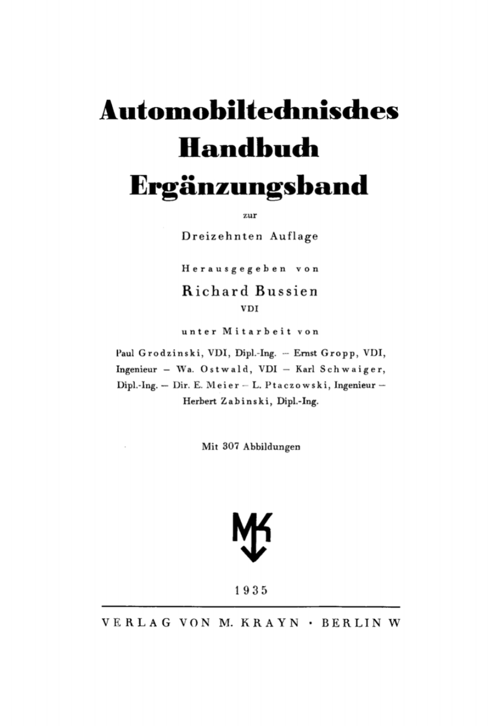 Automobiltechnisches Handbuch Ergänzungsband 13th Edition