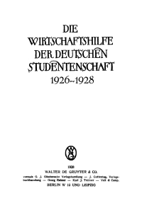 Imagen de portada: Die Wirtschaftshilfe der Deutschen Studentenschaft 1926–1928 1st edition 9783112676899