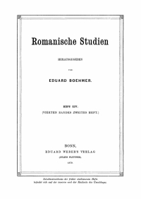 Cover image: Romanische Studien. Heft 14 1st edition 9783112677056