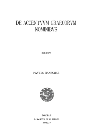 Immagine di copertina: De Accentum Graecorum Nominibus 1st edition 9783112677377