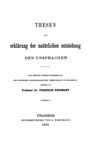Cover image: Thesen zur Erklärung der natürlichen Entstehung der Ursprachen 1st edition 9783112677773