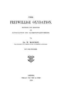 Cover image: Über freiwillige Oxydation 1st edition 9783112677810