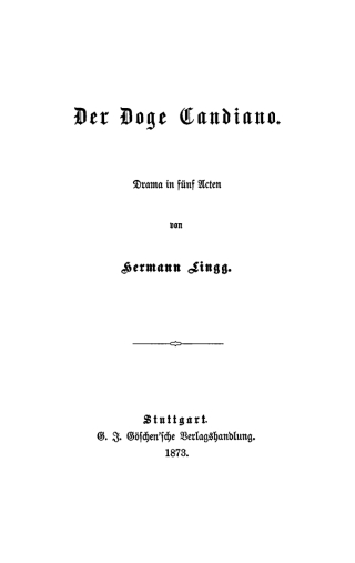 Cover image: Der Doge Canadiano 1st edition 9783112678398
