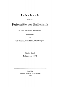 Titelbild: Jahrgang 1873 1st edition 9783112679418