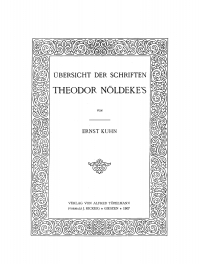 Cover image: Übersicht der Schriften Theodor Nöldekes 1st edition 9783112679494