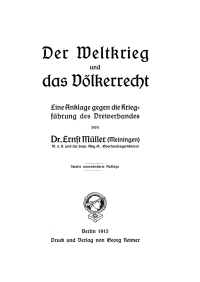 Imagen de portada: Der Weltkrieg und das Völkerrecht 2nd edition 9783112679517