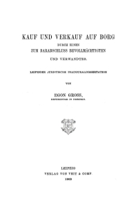 Cover image: Kauf und Verkauf auf Borg durch einen zum Barabschluss Bevollmächtigten und Verwandtes 1st edition 9783112679531