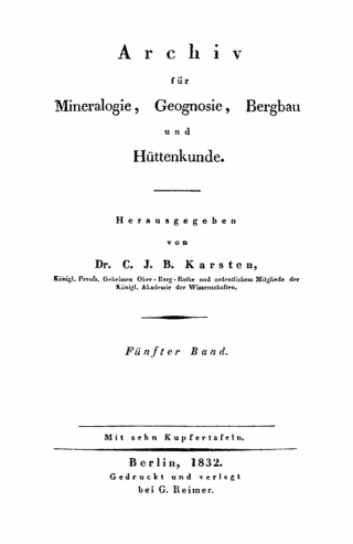 Cover image: C. J. B. Karsten; H. Dechen: Archiv für Mineralogie, Geognosie, Bergbau und Hüttenkunde. Band 5 1st edition 9783112683958