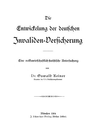 Cover image: Die Entwickelung der deutschen Invaliden-Versicherung 1st edition 9783112685495