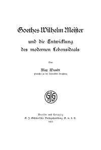 Cover image: Goethes Wilhelm Meister und die Entwicklung des modernen Lebensideals 1st edition 9783112686911