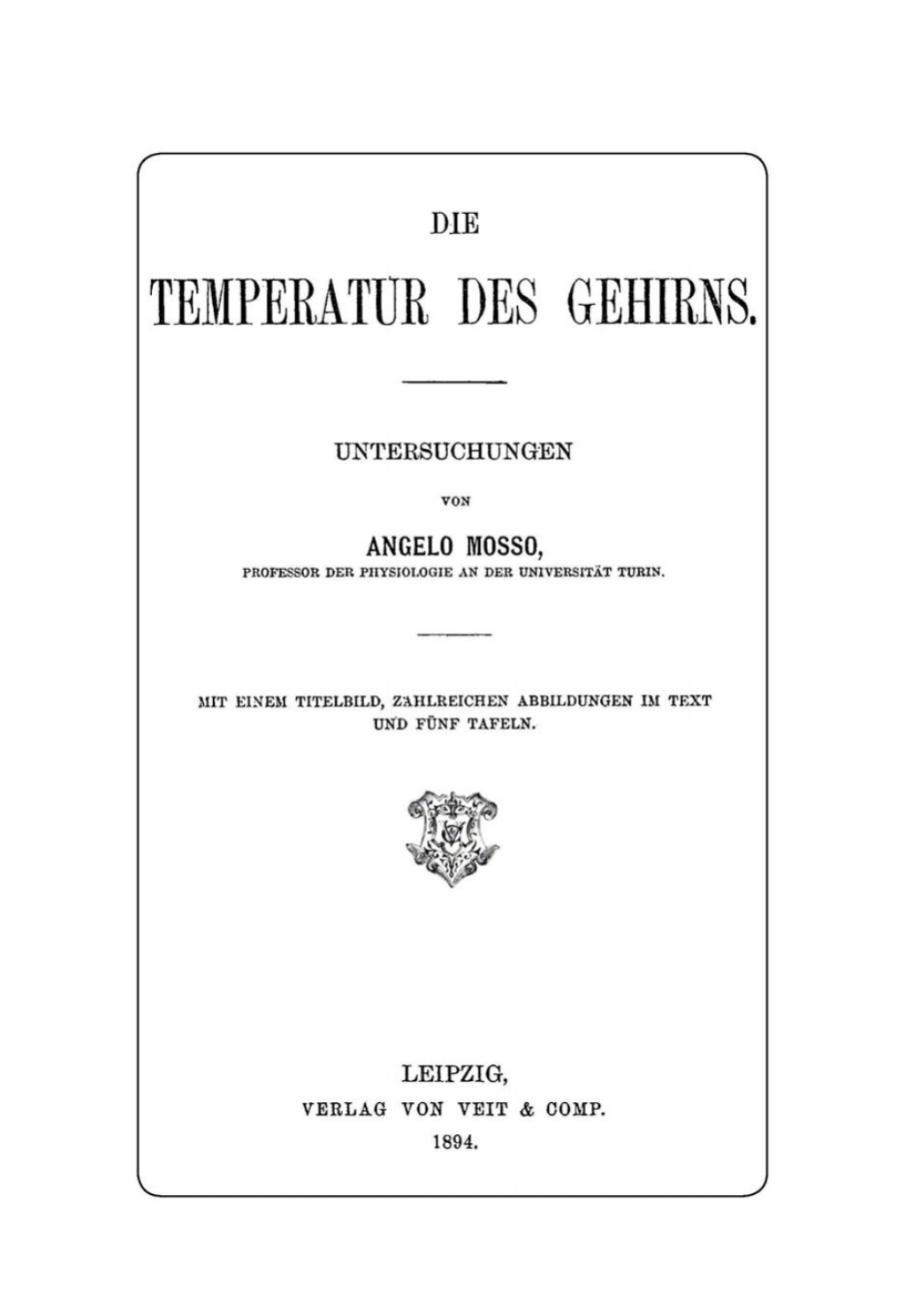 Die Temperatur des Gehirns Untersuchungen 1st Edition