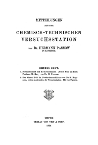 صورة الغلاف: Mitteilungen aus der chemisch-technischen Versuchsstation von Hermann Passow in Blankenese. Heft 1 1st edition 9783112687437