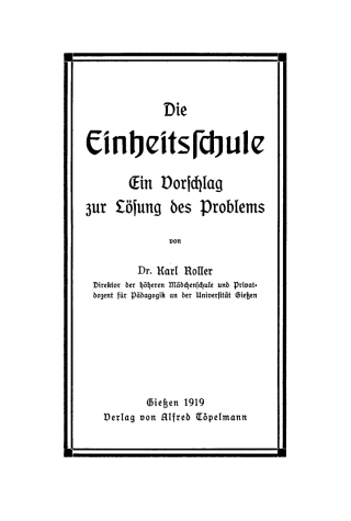Imagen de portada: Die Einheitschule 1st edition 9783112687734