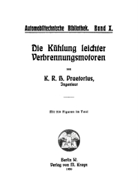 Cover image: Die Kühlung leichter Verbrennungsmotoren 1st edition 9783112689257