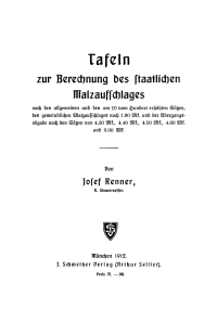 صورة الغلاف: Tafeln zur Berechnung des staatlichen Malzaufschlages 1st edition 9783112689752