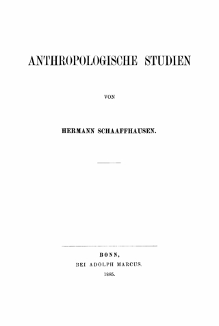 Imagen de portada: Anthropologische Studien 1st edition 9783112690970
