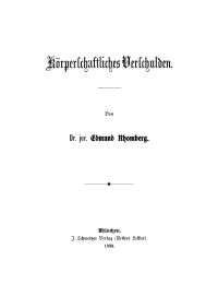 Cover image: Körperschaftliches Verschulden 1st edition 9783112695210