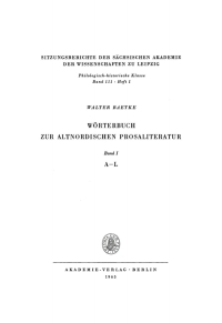 Omslagafbeelding: Wörterbuch zur altnordischen Prosaliteratur, Band 1: A–L 1st edition 9783112700921