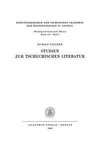 Imagen de portada: Studien zur tschechischen Literatur 1st edition 9783112701089