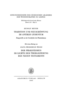 Titelbild: Tradition und Neuschöpfung im Antiken Judentum 1st edition 9783112701140