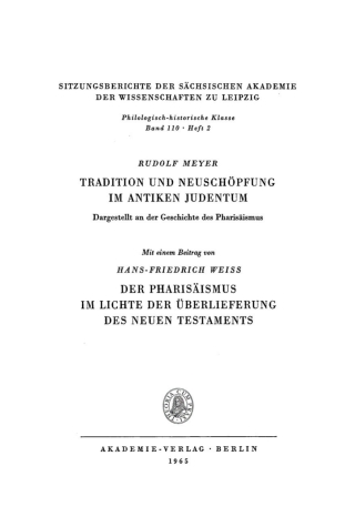 Imagen de portada: Tradition und Neuschöpfung im Antiken Judentum 1st edition 9783112701140