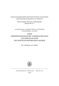 Imagen de portada: Über isotopengeologische Untersuchungen zur Metallogenie des mitteleuropäischen Raumes 1st edition 9783112701386