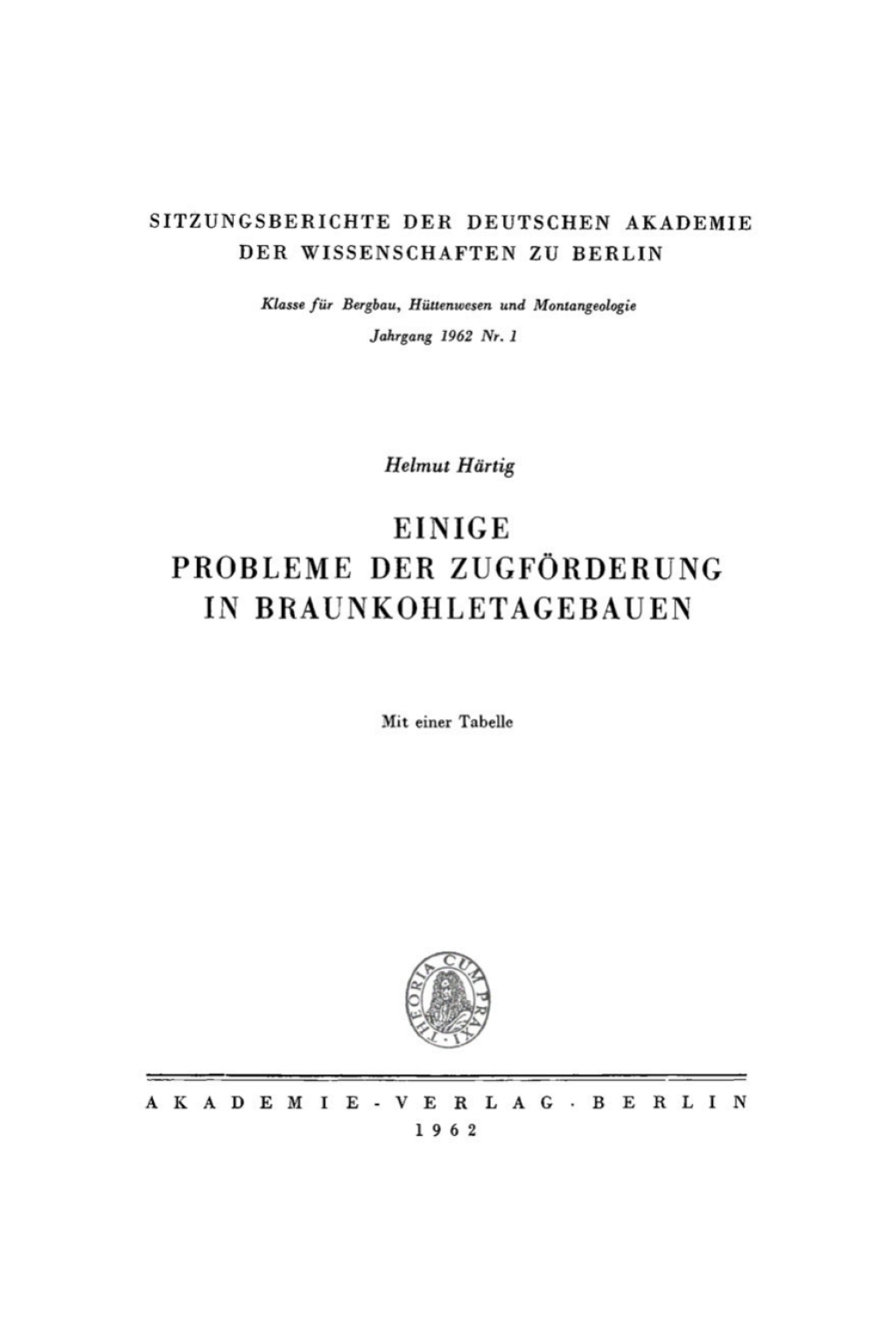 Einige Probleme der Zugförderung in Braunkohletagebauen 1st Edition