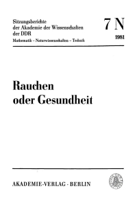 صورة الغلاف: Rauchen oder Gesundheit 1st edition 9783112701720