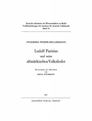 Cover image: Ludolf Parisius und seine altmärkischen Volkslieder 1st edition 9783112703243