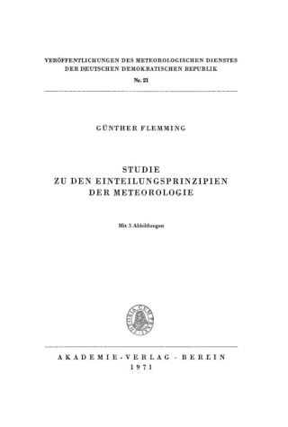 Cover image: Studie zu den Einteilungsprinzipien der Meteorologie 1st edition 9783112703922