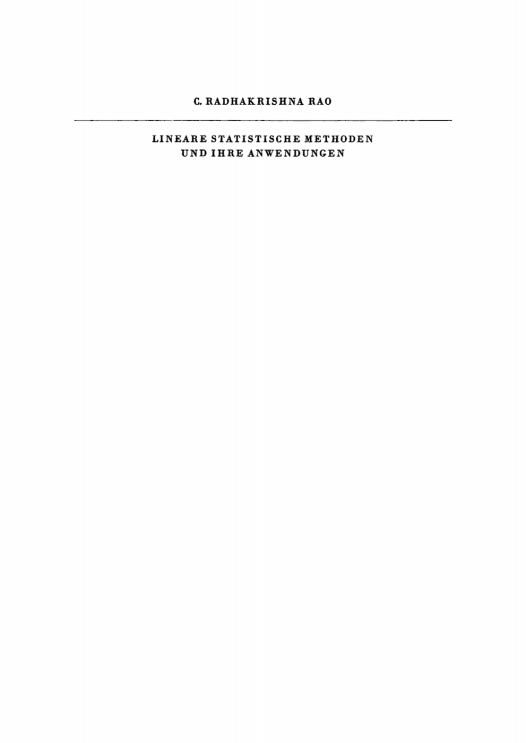 Lineare Statistische Methoden und ihre Anwendungen 1st Edition