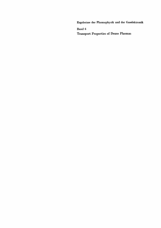 Cover image: Transport Properties of Dense Plasmas 1st edition 9783112707203