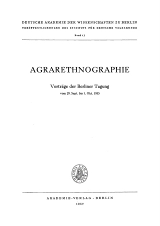 Cover image: Agrarethnographie 1st edition 9783112707425