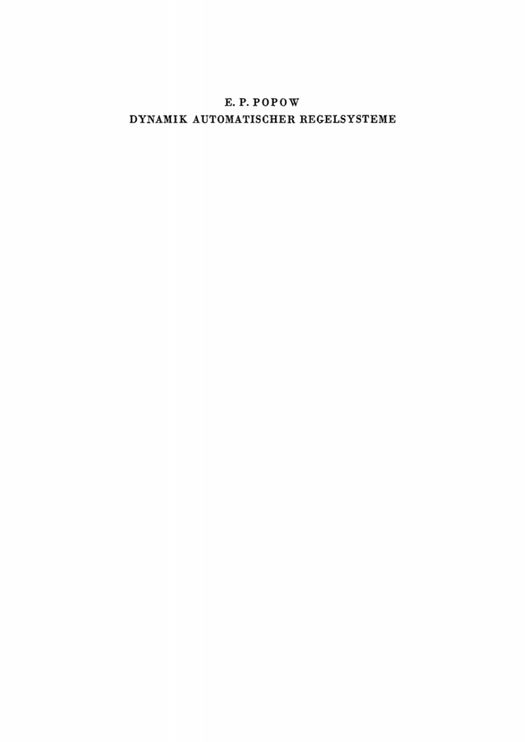 Dynamik automatischer Regelsysteme 1st Edition