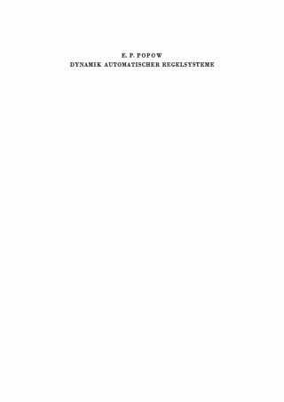 Cover image: Dynamik automatischer Regelsysteme 1st edition 9783112707562