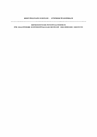 Cover image: Methoden der Potentialtheorie für elliptische Differentialgleichungen beliebiger Ordnung 1st edition 9783112707821
