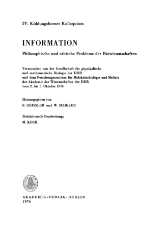 Imagen de portada: Information 1st edition 9783112708309