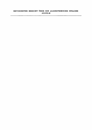 صورة الغلاف: Revidierter Bericht über die algorithmische Sprache – ALGOL68 1st edition 9783112708583