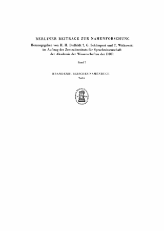 Cover image: Die Ortsnamen der Prignitz 1st edition 9783112708842