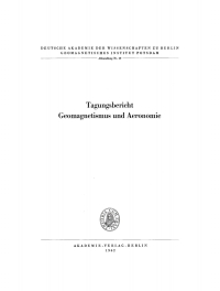 Cover image: Tagungsbericht Geomagnetismus und Aeronomie 1st edition 9783112710548
