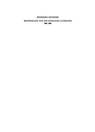 Cover image: Deutschland und die russische Literatur, 1800–1848 1st edition 9783112710807