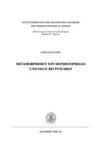 Titelbild: Metamorphosen von Mephistopheles und Faust bei Puschkin 1st edition 9783112711248